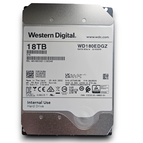 WD 18TB WD180EDGZ/FZ 7.2K RPM SATA 6Gb/s 3.5'' - Refurbished Hard Drive